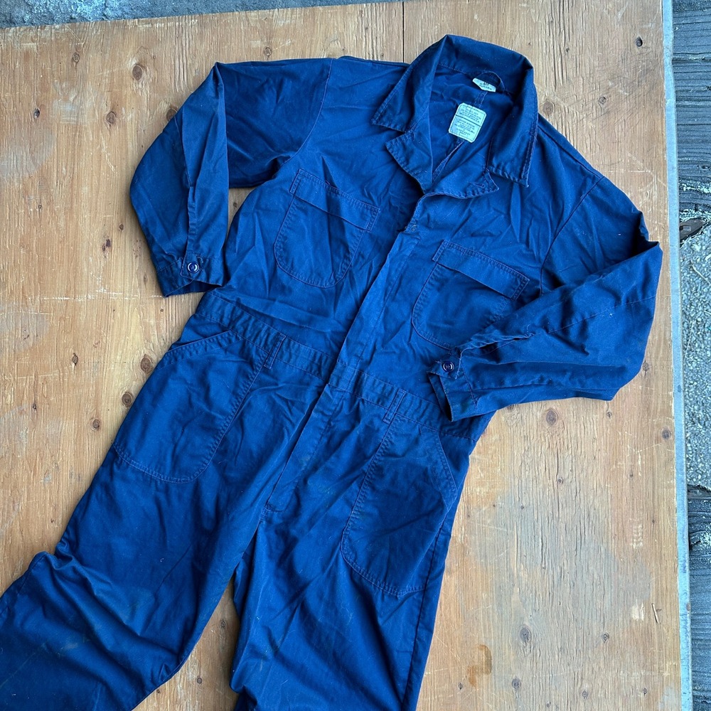 Gibraltar Military Men's Utility Coveralls Navy Blue Workwear Jumpsuit Size 48R